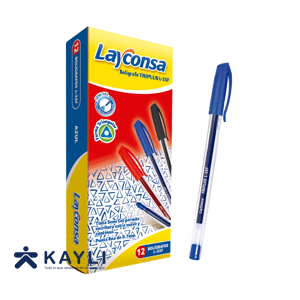 LAPICERO LAYCONSA TRIPLUS L-35F AZUL CAJA X 12UND