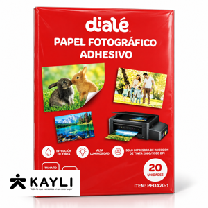 PAPEL FOTOGRAFICO DIALE ADHESIVO X20