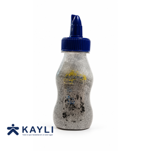 GOMA LAYCONSA GLITTER PLATEADO X 60ML.
