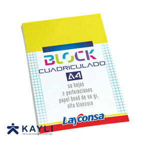 BLOCK LAYCONSA CUADRICULADO X50 HOJAS