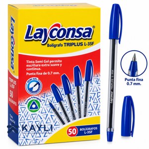 LAPICERO LAYCONSA TRIPLUS L-35F AZUL X 50 UND