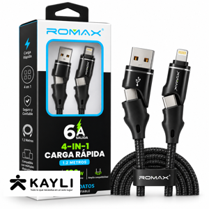 CABLE CON CARGA RAPIDA 4EN1 TCD0752