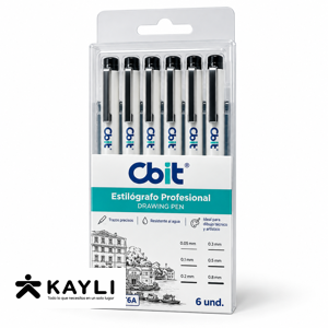 ESTUCHE DE ESTILOGRAFOS CBIT DESCARTABLES X6