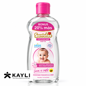 ACEITE PARA BEBE SANTOLEE MANZANILLA-ROSA OIL-354ML