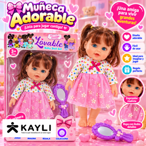 MUÑECA CON CEPILLO Y ESPEJO EN BOLSA 614