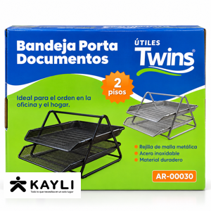 BANDEJA PORTA DOCUMENTO TWINS X2 PISOS AR-00030 foto 2