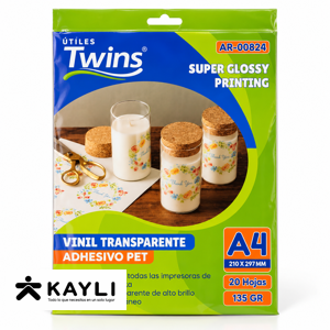 VINIL TRANSPARENTE TWINS ADHESIVO AR-00824 foto 2