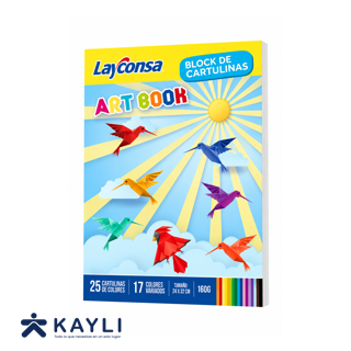 ART BOOK LAYCONSA CARTULINA DE COLORES X 25 HOJAS