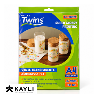 VINIL TRANSPARENTE TWINS ADHESIVO AR-00824