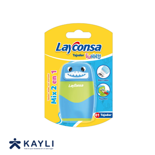 TAJADOR LAYCONSA DOBLE CON BORRADOR FUNNY 2000600062