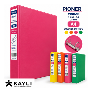 PIONER VINIFAN 2 ANILLOS 25MM COLORES SURTIDO