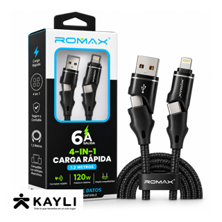 CABLE CON CARGA RAPIDA 4EN1 TCD0752