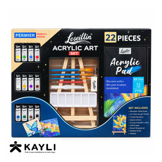 SET DE ACRILICO CON CABALLETE X22 PCS L-997A