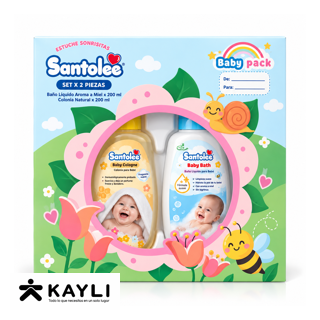 KIT DE ASEO PARA BEBE JABON LIQUIDO+COLONIA SANTOLEE YZ-2B