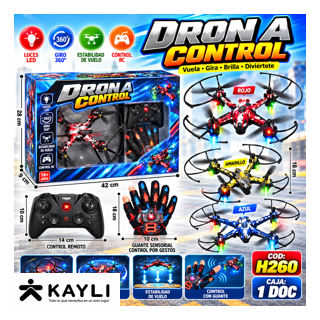 DRONE NEGRO CON CONTROL DE MANO H260